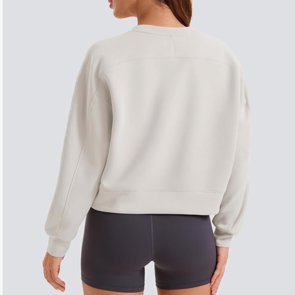CRZ YOGA Cream Sweatshirt with Blue Buffalo Bills Glitter Lettering - Picture 5 of 7